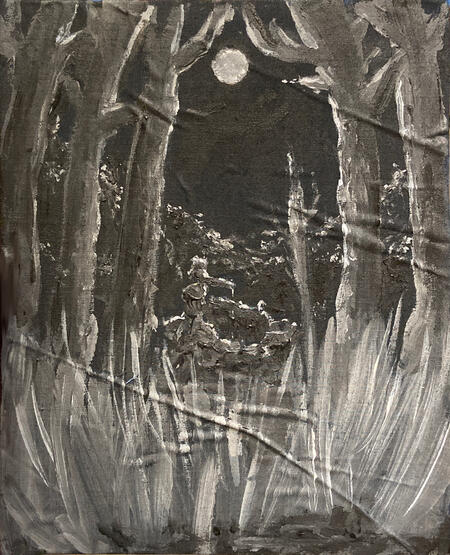 A painting of the remains of the old groundskeeper's house behind tf!Tommy's house.